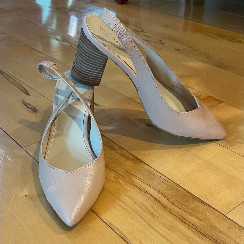 Cole Haan blush pink 3” slingback block heels.  Size 7.5.
